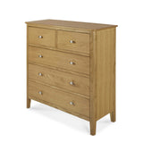 Alba Oak 2 Over 3 Chest of Drawers - Side view