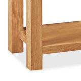 Sidmouth Oak Console Table - Close Up of Lower Shelf