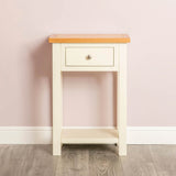 Farrow Cream Telephone Side Table - Lifestyle front view