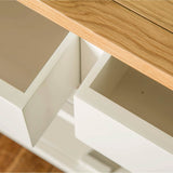 Farrow White Small Sideboard Unit central view of drawers