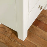 Farrow White 5 Drawer Tallboy leg view