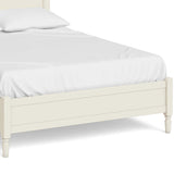 The Muslanne Cream 4'6" Double Bed Frame - Close Up of Base of Bed