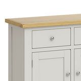 Lundy Grey Extra Large Sideboard Unit - Corner Close Up