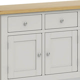 Lundy Grey Extra Large Sideboard Unit - Close up of Cupboard Drawers