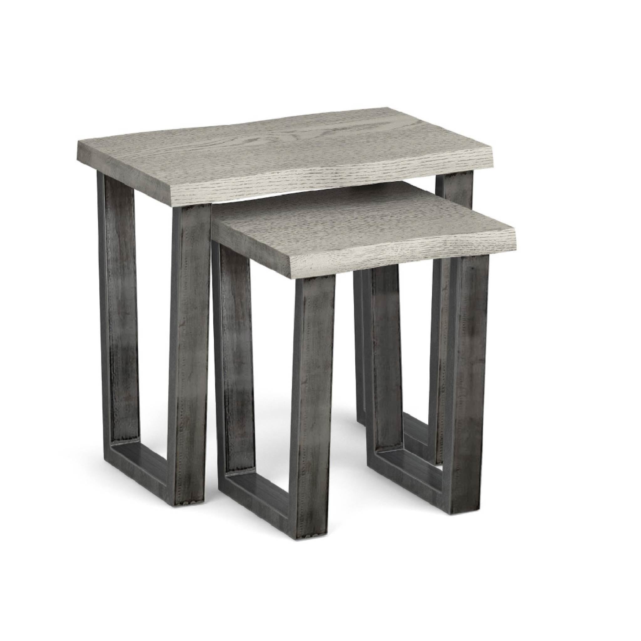 Grey and oak nest of deals tables