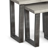 Soho Grey Industrial Wood & Metal Nest of Tables - Close up of legs