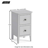 Elgin Grey Narrow Bedside Table size guide