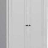 close up of gunmetal grey door knobs on the Elgin Grey Double Wardrobe