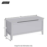 Elgin Grey Blanket Box size guide