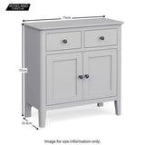 Elgin Grey Mini Sideboard cabinet size guide