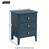 Stirling Blue Bedside Table size guide