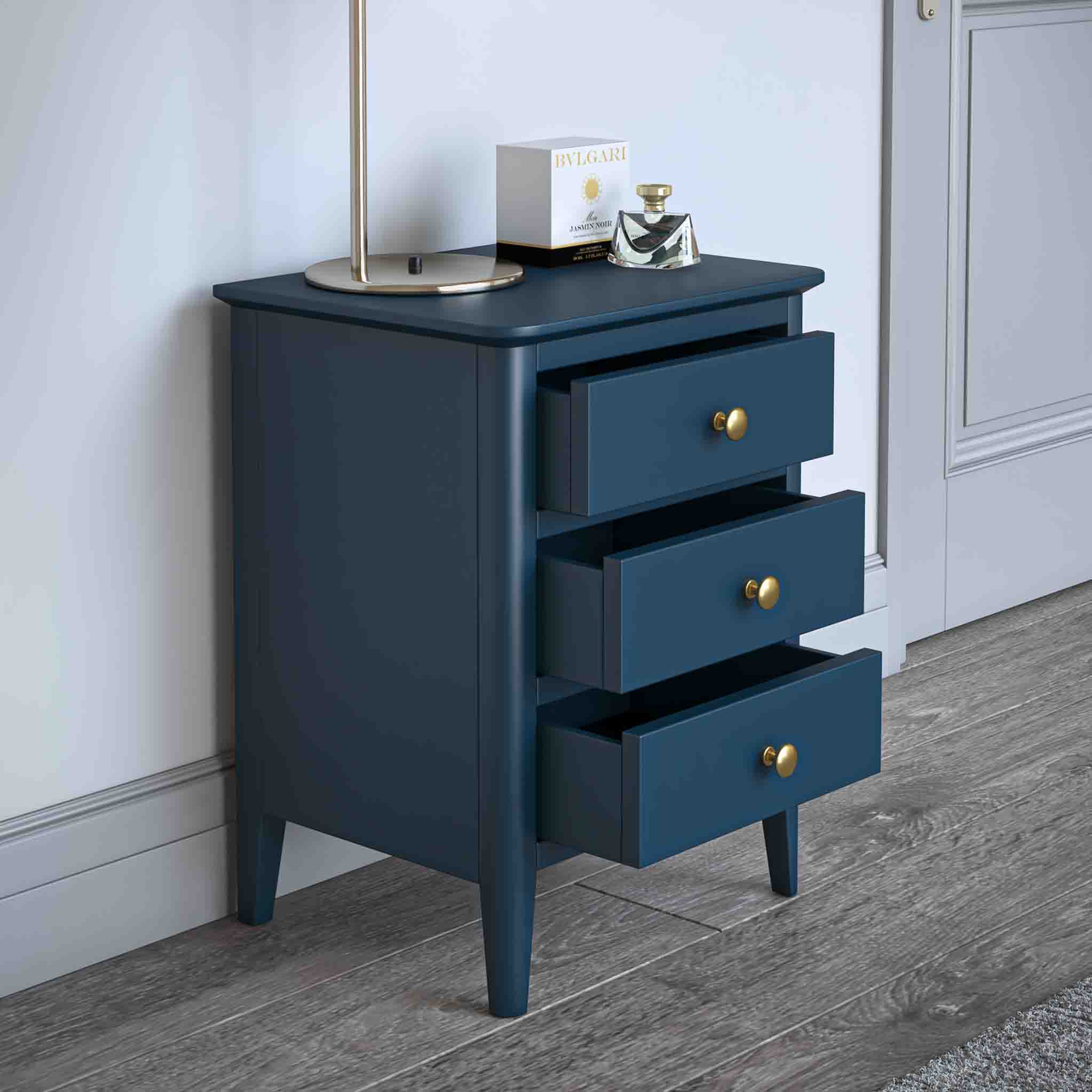 Midnight blue shop bedside table