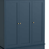 close up of 3 door wardrobe from the Stirling Blue Triple Wardrobe