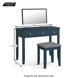 Stirling Blue Dressing Table Set size guide