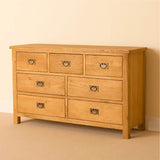 Lanner Oak 3 over 4 Drawer Chest Unit by Roseland Furniture