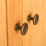 Lanner Oak Triple Wardrobe & Drawers door knob view