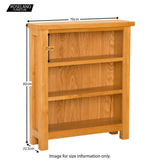 Lanner Oak Small Bookcase - Size Guide