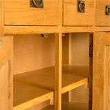 Lanner Oak Large Sideboard cupboard mid cross section view