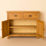 Lanner Oak Small Sideboard open door view