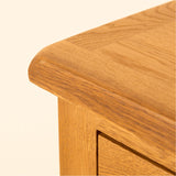 Lanner Oak Mini Sideboard top front corner view 2