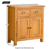 Lanner Oak Mini Sideboard - Size Guide