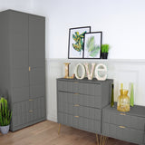 Harlow Grey 2 Door Panelled Wardrobe for bedroom