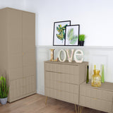 Harlow Taupe 2 Door Panelled Wardrobe for bedroom