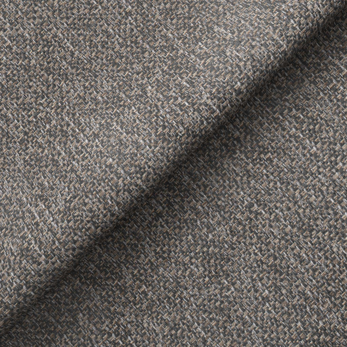 Textured fabric with herringbone pattern, folded diagonally, creating a shadow where the layers overlap.