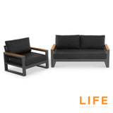 LIFE Soho Lounge Set with Teak Lift Up Coffee Table