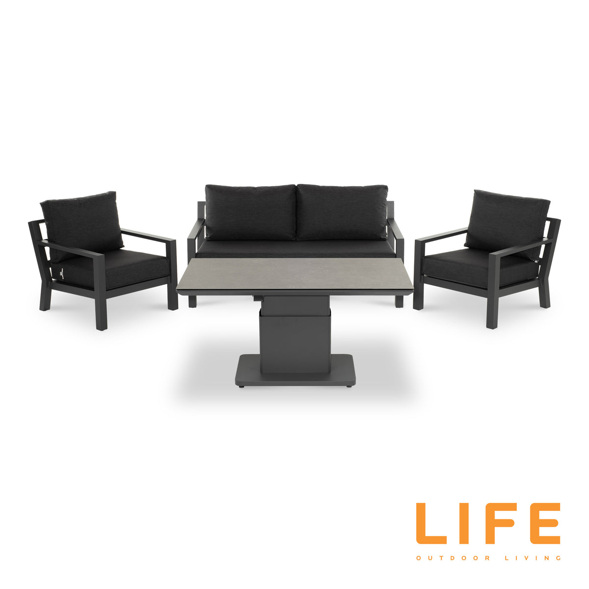 LIFE Timber Lounge Set with Ceramic Adjustable Table