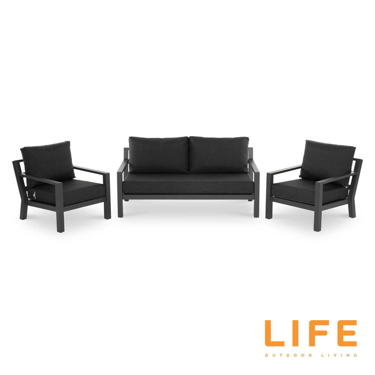 LIFE Timber Lounge Set with Ceramic Adjustable Table