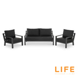 LIFE Timber Lounge Set with Ceramic Adjustable Table