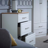 Talland White 3 Drawer Bedside Cabinet from Roseland