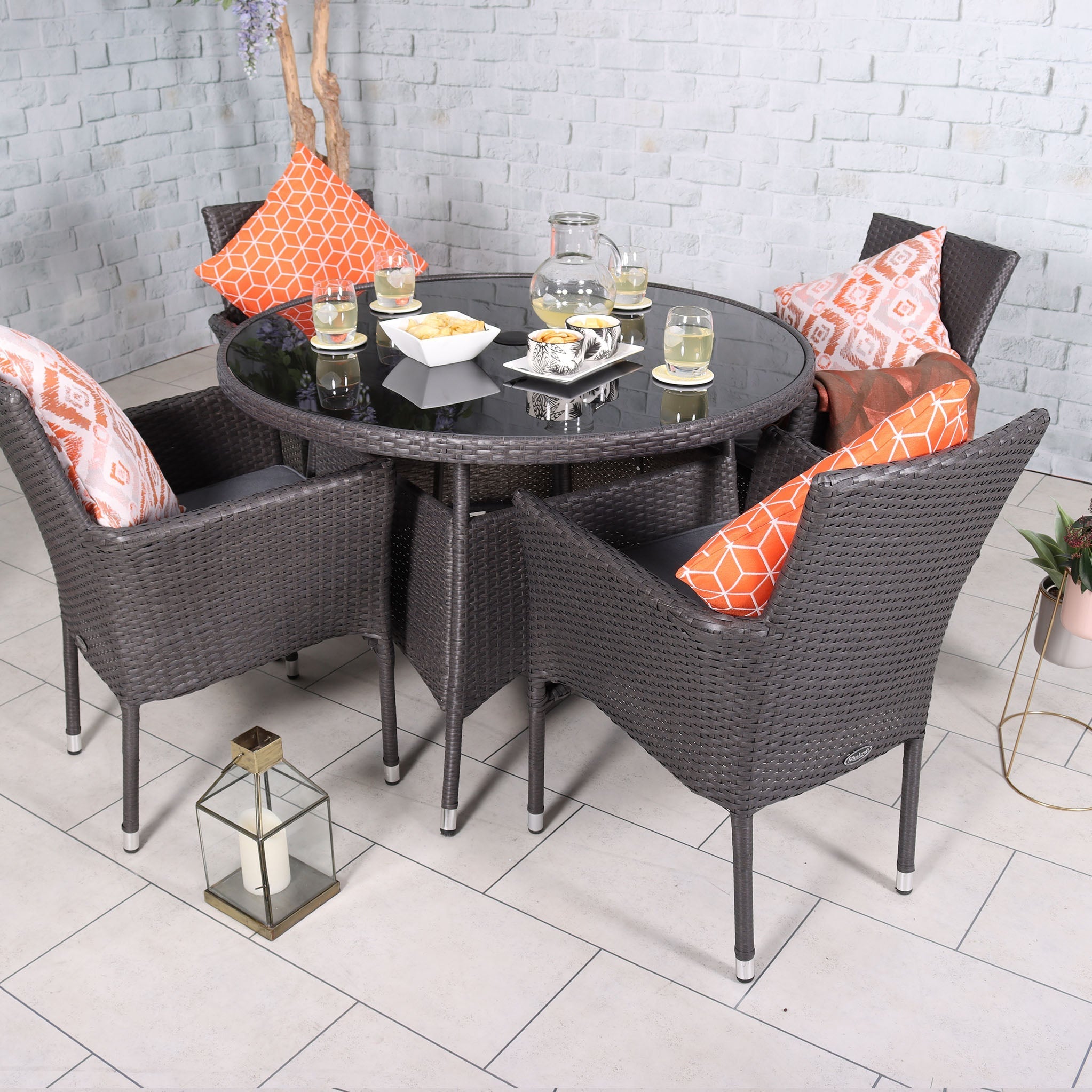 Malaga 6 seater discount stacking dining set