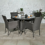 Malaga 4 Seat Deluxe Stacking 110cm Rattan Dining Set