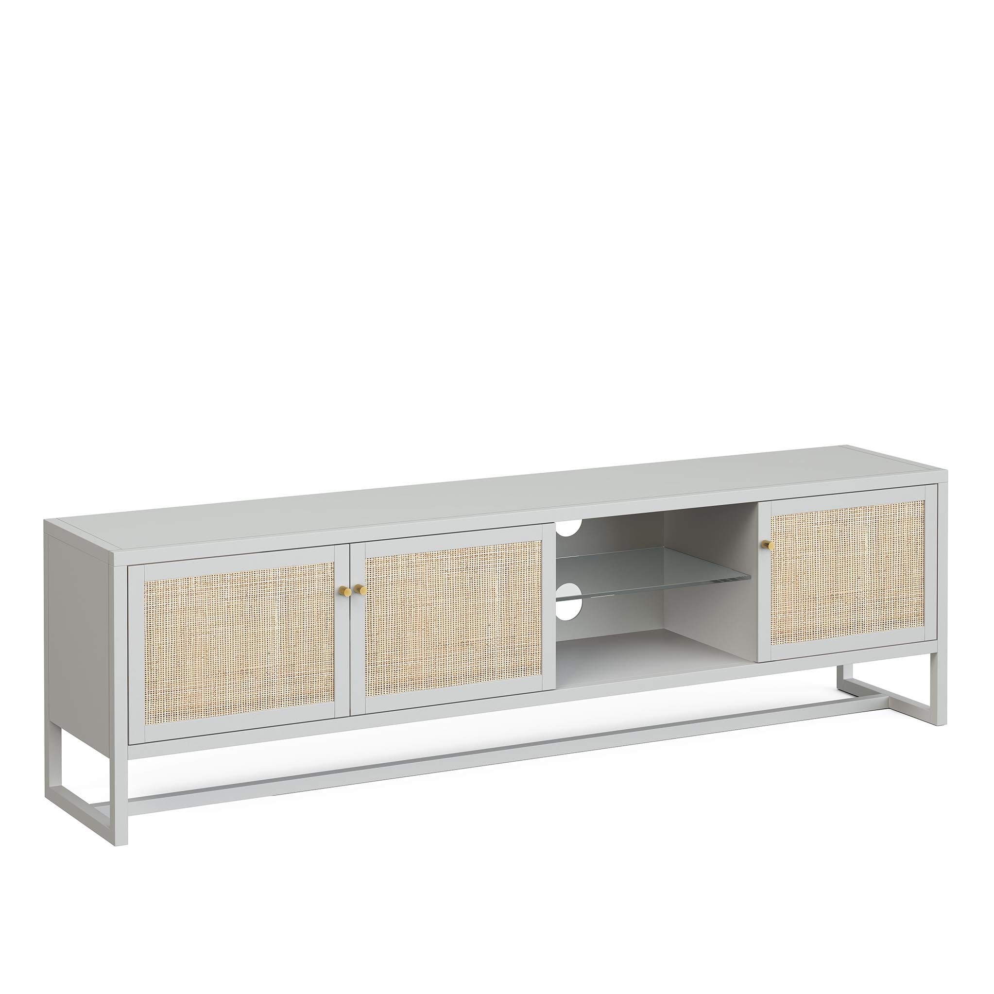 White rattan tv deals unit