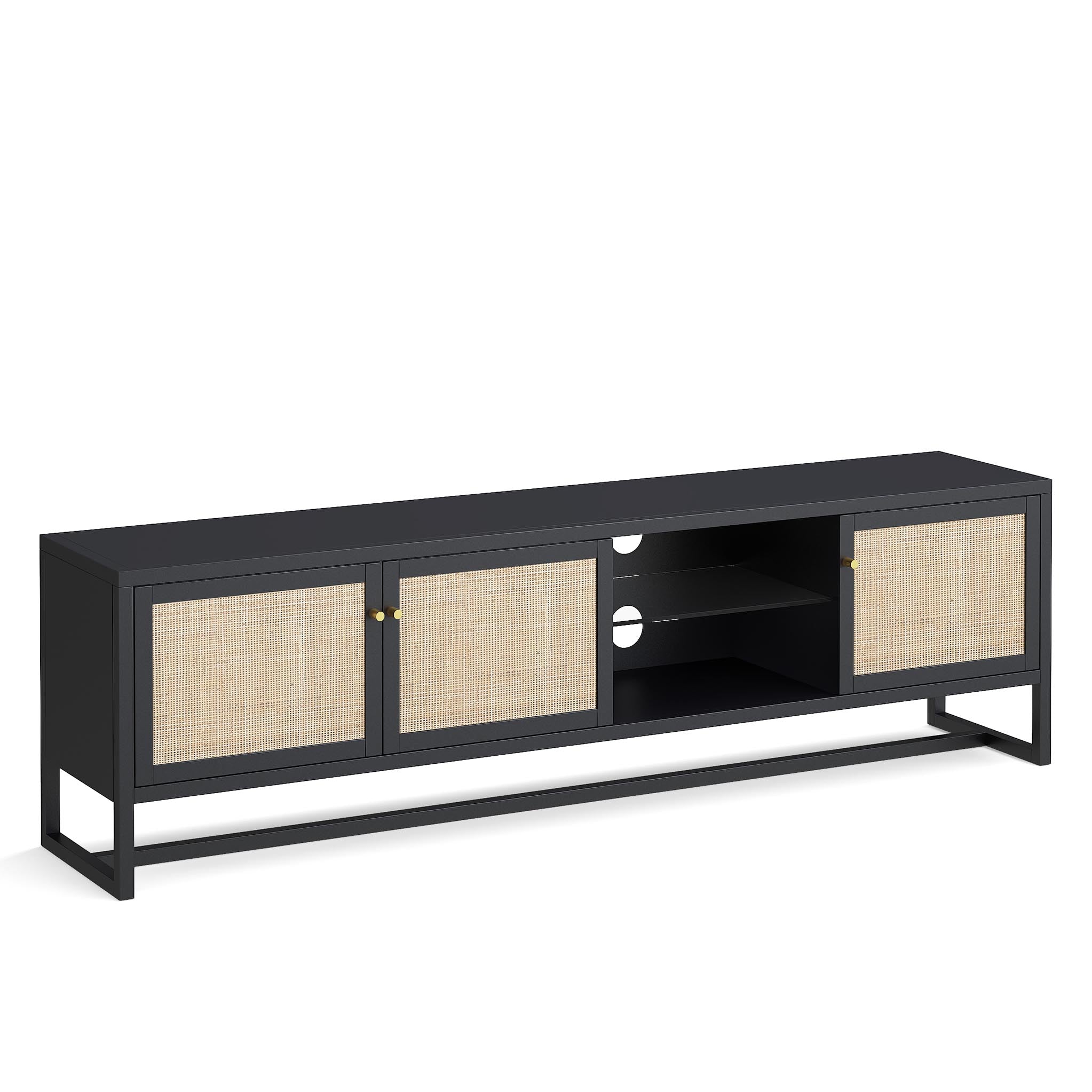 Black and deals cane media console