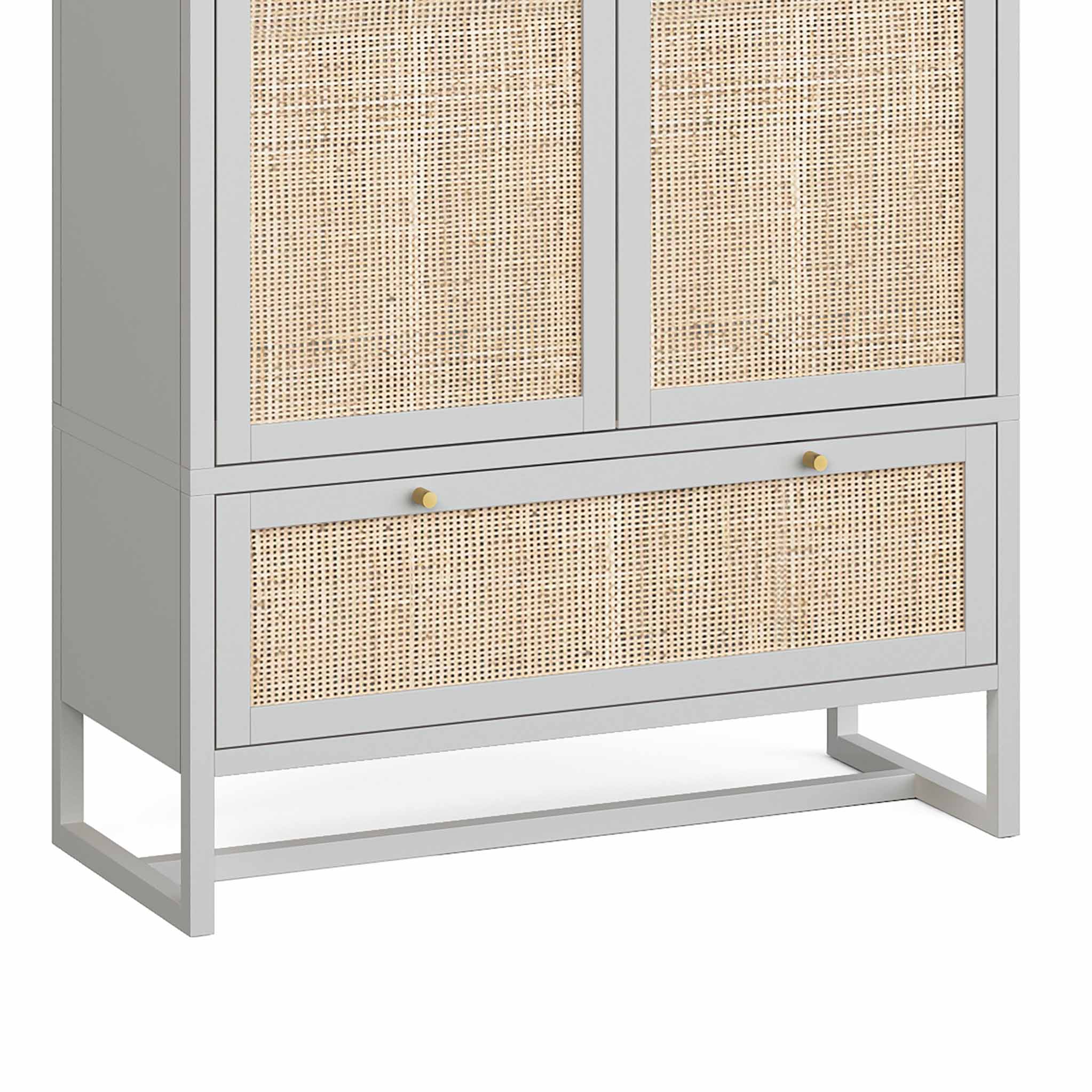 White and store cane cabinet