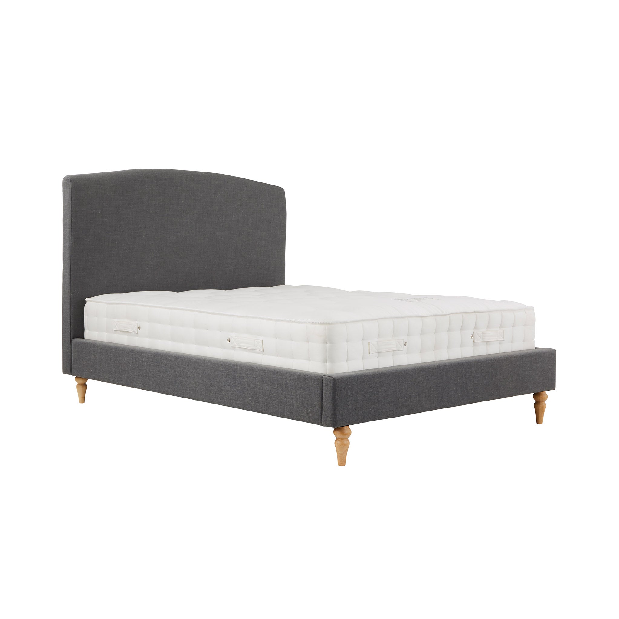 Linen upholstered on sale queen bed