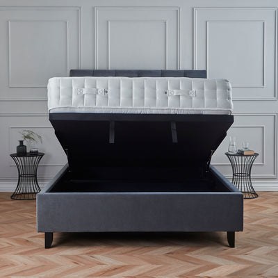 Francis Premier Velvet Ottoman Storage Bed Frame