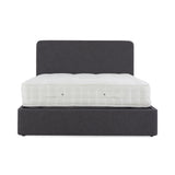 Sofie Upholstered Charcoal Linen Ottoman Storage Bed  front view