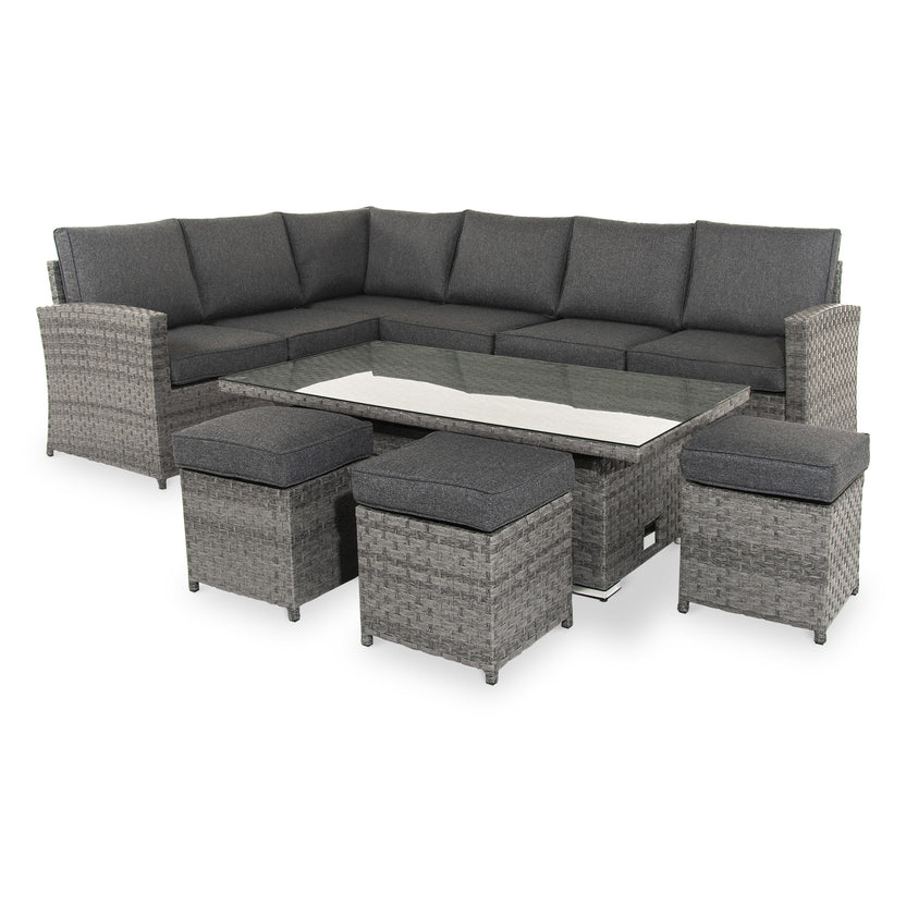 Melody Rattan Corner Garden Lounge Set with Rising Table | Roseland