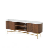 Milo Mango & Marble Fluted Wide TV Media Unit - Side view