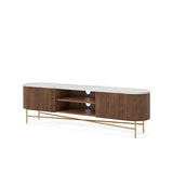 Milo Mango & Marble Fluted Extra Large TV Media Unit - Side view