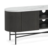 Milo Mango & Marble Fluted Wide TV Media Unit - Close up