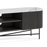 Milo Mango & Marble Fluted Wide TV Media Unit - Close up of front