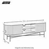 Milo Mango & Marble Fluted Wide TV Media Unit - Size Guide