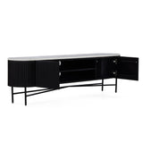 Milo Matt Black Mango & Marble Fluted Extra Large TV Media Unit 