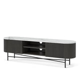 Milo Mango & Marble Fluted Extra Large TV Media Unit - Side view