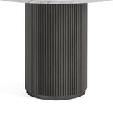 Milo Black Marble & Mango Round Fluted Dining Table